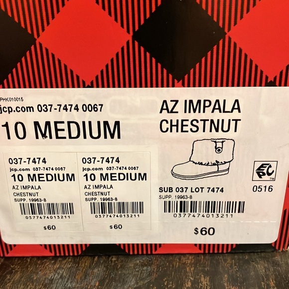 NIB Arizona Jean Co Size 10 Medium Az Impala Chestnut Suede Never Worn Warm - Picture 5 of 11